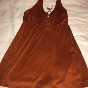 Brown velvet dress